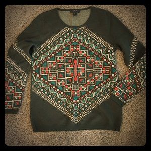Unique J Crew embroidered sweater